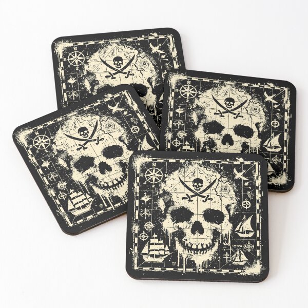 Item preview, Skull Pirate Vintage Map designed and sold by ghan19.