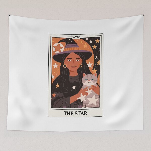 Item preview, Tarot Card - The Star - Witches and Cats designed and sold by Shopatmarlow.