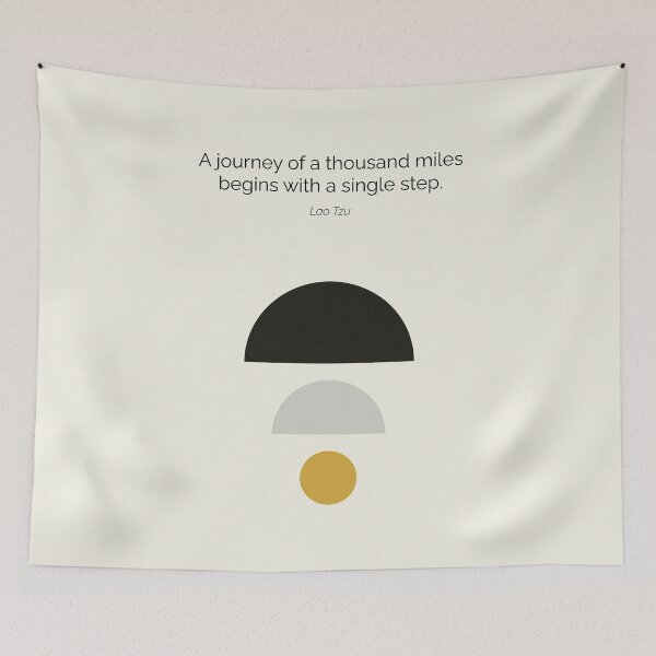 Item preview, Lao Tzu Taoism Thousand Miles Quote Artwork designed and sold by kakarikihill.
