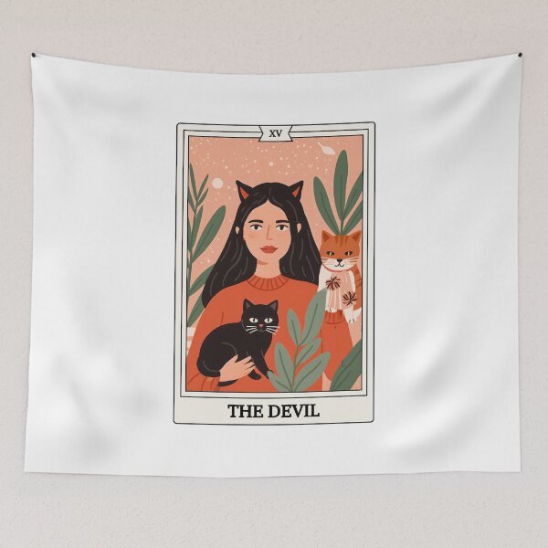 Item preview, Tarot Card - The Devil - Witches and Cats designed and sold by Shopatmarlow.
