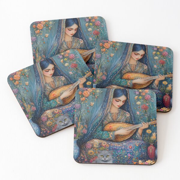 Item preview, Enchanting Musician with a Cat in Vibrant Colors designed and sold by Artessie.