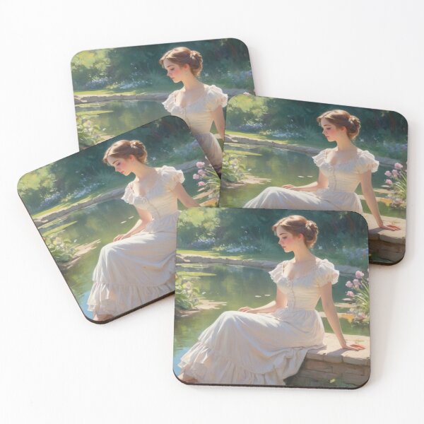 Artikelvorschau, Garden Tranquility: A Victorian Lady by the Pond entworfen und verkauft von BlareBlare.