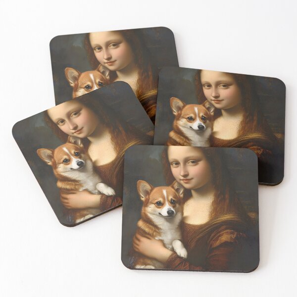 Item preview, Cute Corgi Dog and Mona Lisa designed and sold by mustbewhy.
