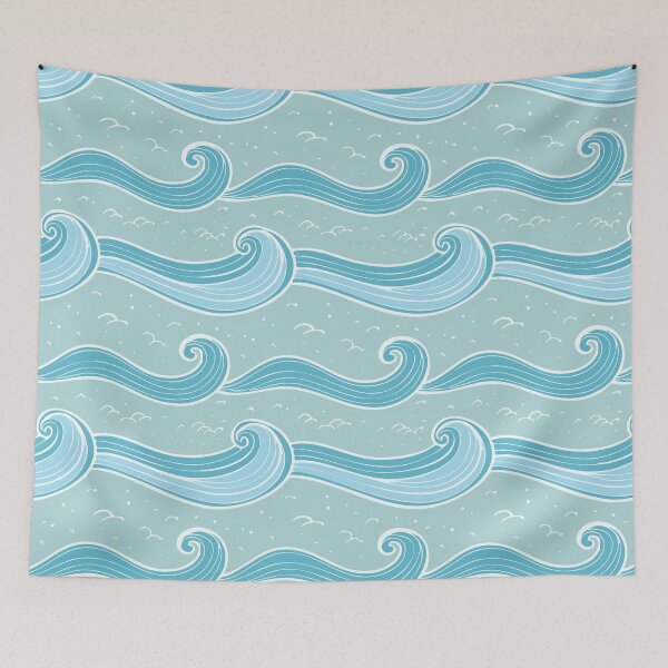 Item preview, Waves Ocean Pattern – Coastal Living Beach Design Modern Look designed and sold by Teemaniac.