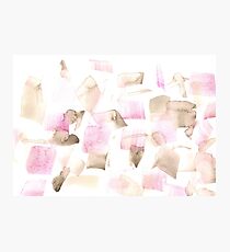 Violet Purple Brown Beige Abstract Watercolour Photographic Print