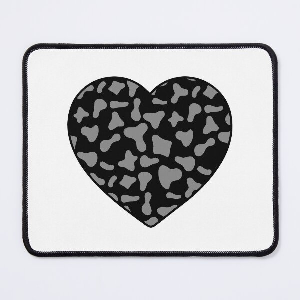 Item preview, Grey Cow Pattern on Black Cowhide | Black Cow Skin Heart designed and sold by PatternPen.