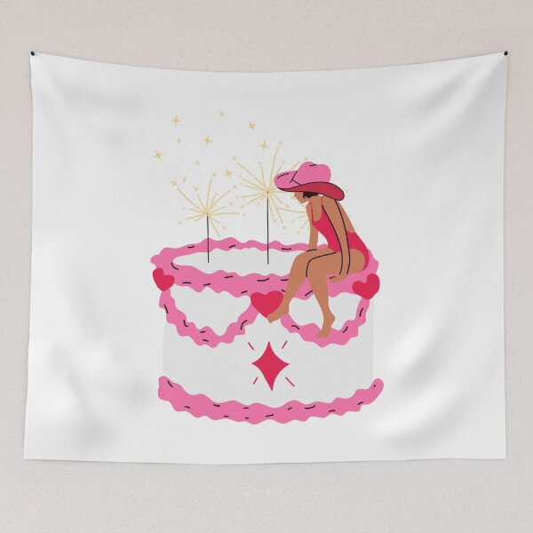 Item preview, A woman sitting on top of a pink cake.  designed and sold by Innamalinka.
