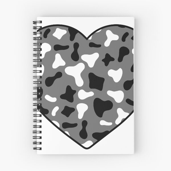 Item preview, White black Cow Pattern on Grey Cowhide | Grey Cow Skin Heart designed and sold by PatternPen.