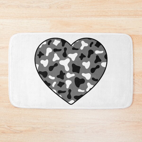 Item preview, White black Cow Pattern on Grey Cowhide | Grey Cow Skin Heart designed and sold by PatternPen.