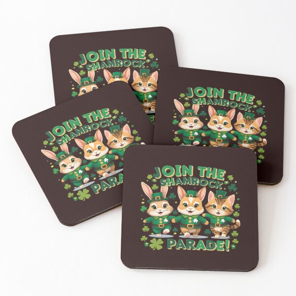 Item preview, Join the Shamrock Parade | St. Patrick’s Day Cats designed and sold by NileNova.