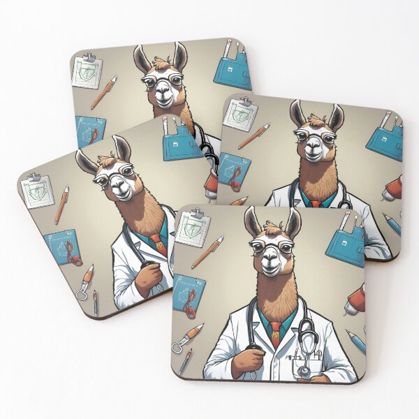 Item preview, Cartoon Llama Doctor with Medical Supplies designed and sold by LoveingShop.
