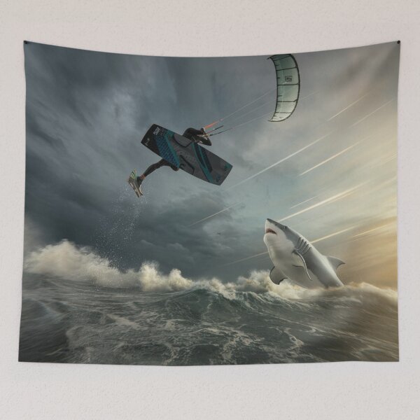 Item preview, "Epic Encounter: Kitesurfer vs Shark" T-SHIRT designed and sold by GIPR.