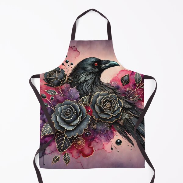 Item preview, Blooming Guardian Raven – Abstract Black Rose Art by LaLi Designs designed and sold by LaLi-Designs.