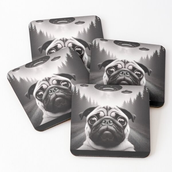 Item preview, Funny Pug UFO Selfie Meme Alien T-Shirt designed and sold by boundlessly2art.