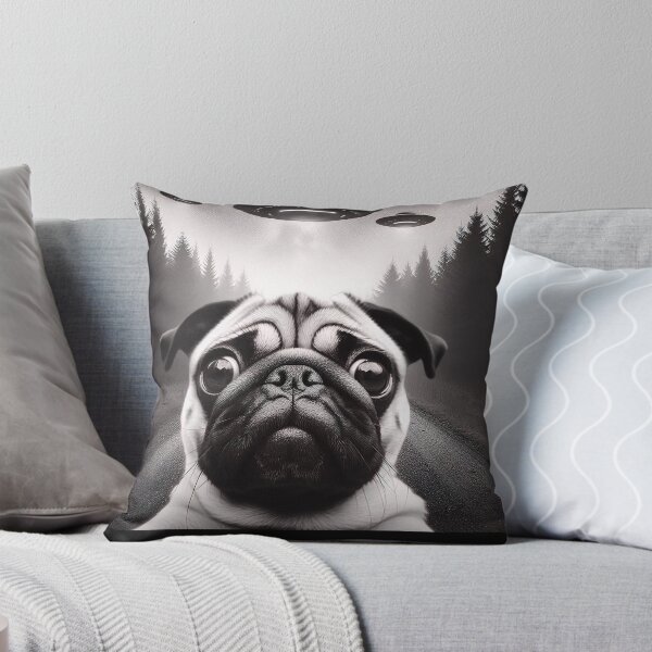 Item preview, Funny Pug UFO Selfie Meme Alien T-Shirt designed and sold by boundlessly2art.