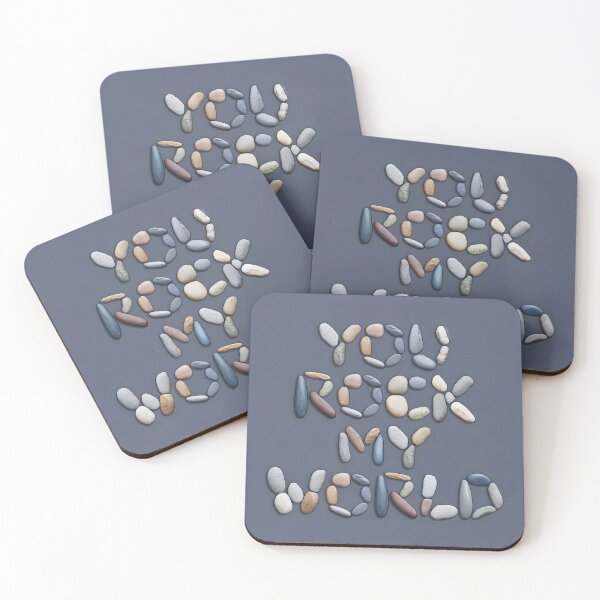 Item preview, You rock my world design made of cute pebbles to express your love designed and sold by EmeraldeaArt.