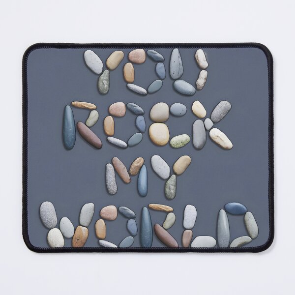 Item preview, You rock my world design made of cute pebbles to express your love designed and sold by EmeraldeaArt.