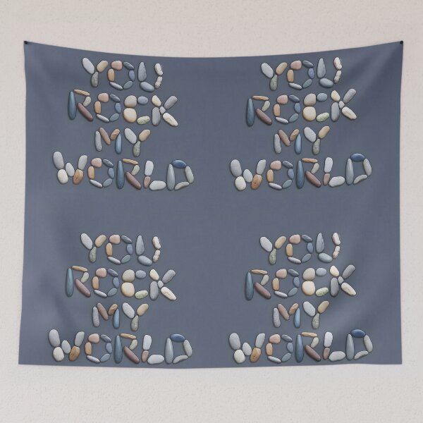 Item preview, You rock my world design made of cute pebbles to express your love designed and sold by EmeraldeaArt.