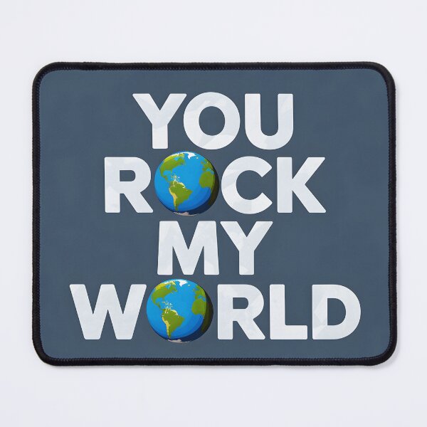 Item preview, You rock my world design made of planet Earth as letter O to express your love designed and sold by EmeraldeaArt.