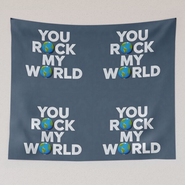 Item preview, You rock my world design made of planet Earth as letter O to express your love designed and sold by EmeraldeaArt.