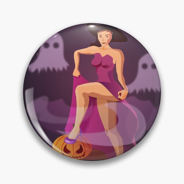 Item preview, Bruja pin-up espeluznante designed and sold by ArtFactor-E.