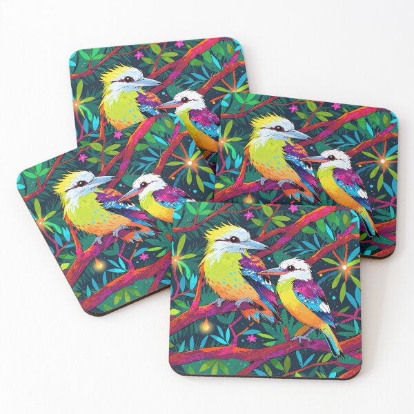 Item preview, Two Kookaburras in Neon colours designed and sold by AussieConcepts.