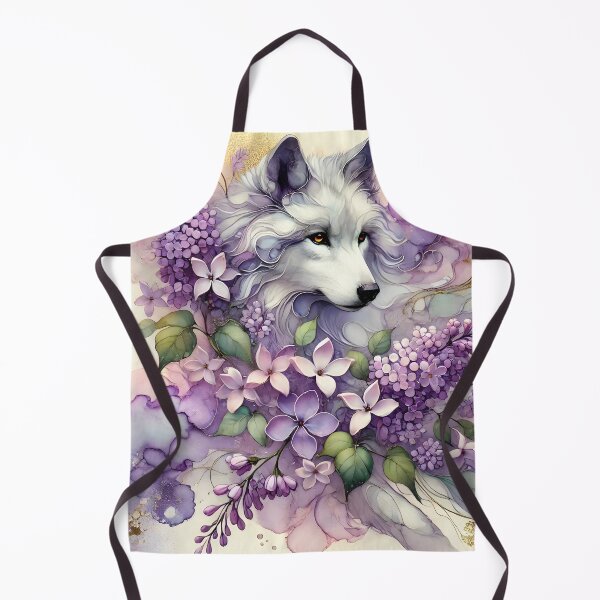 Item preview, Blooming Guardian Wolf – Abstract Lilac Art by LaLi Designs designed and sold by LaLi-Designs.