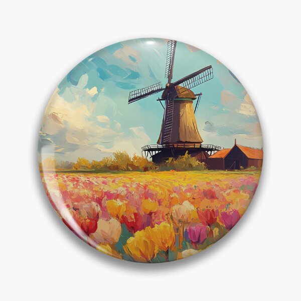 Item preview, Dutch Tulip Fields and Windmill designed and sold by daila70.