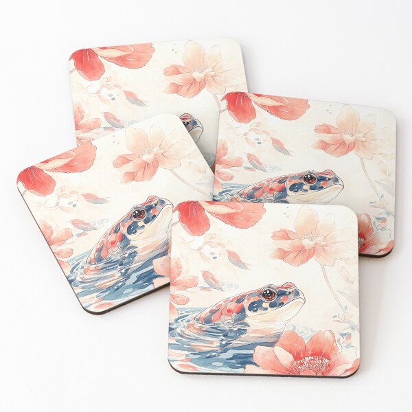 Item preview, Japanese Aesthetic Watercolor Frog Nature Animal Wildlife designed and sold by PurrGreen.
