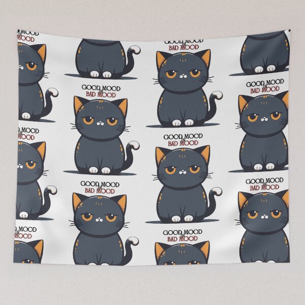 Item preview, Good Mood in Bad Mood Cat designed and sold by SillyDarkShop.