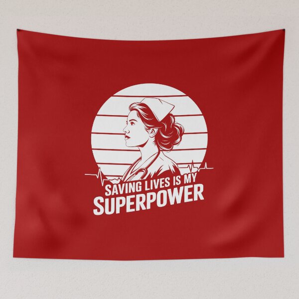 Item preview, Saving Lives is My Superpower - Heroic Nurse Design designed and sold by TeeVinci.