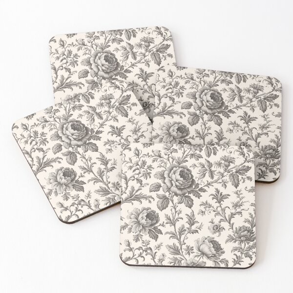 Item preview, Elegant vintage French floral toile pattern designed and sold by Giuseppe Cammino.