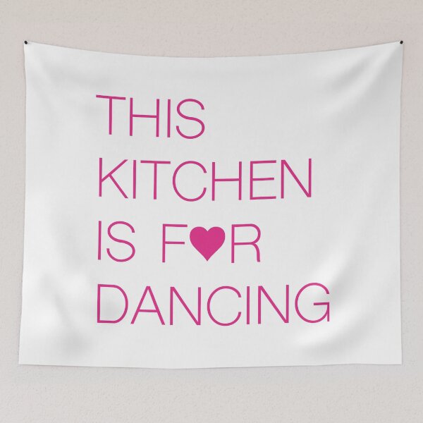 Item preview, This Kitchen Is For Dancing Pink designed and sold by PitStop-Prints.