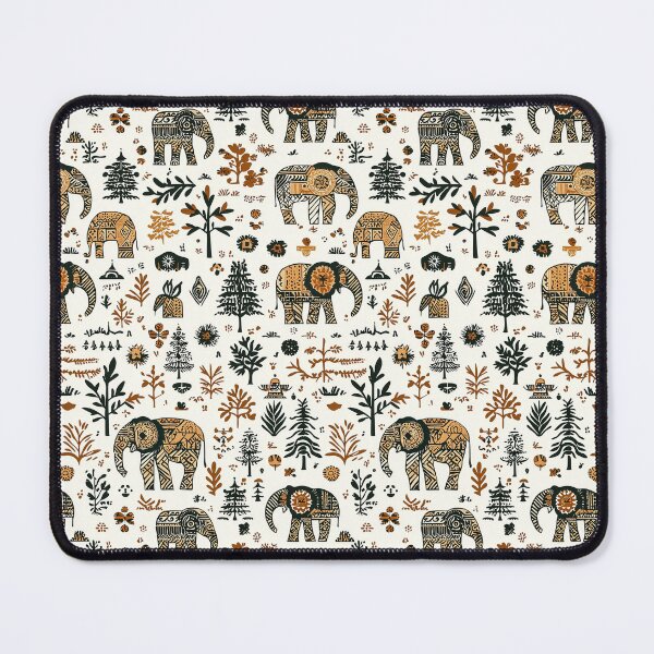 Item preview, Ornamental elephant pattern with folk motifs designed and sold by Piotrek0001.