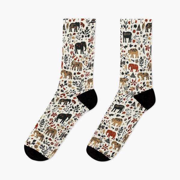 Item preview, Elephant textile pattern with botanical decorations designed and sold by Piotrek0001.