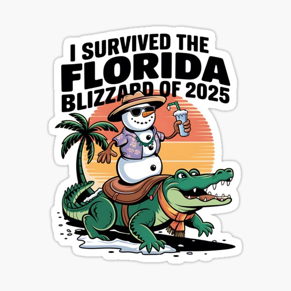 Item preview, I Survived The Florida Blizzard of 2025 - This funny gift is perfect for Floridians, snowbirds, vacationers, and anyone who loves tropical humor and unique designs. designed and sold by ZyziowskyArt.