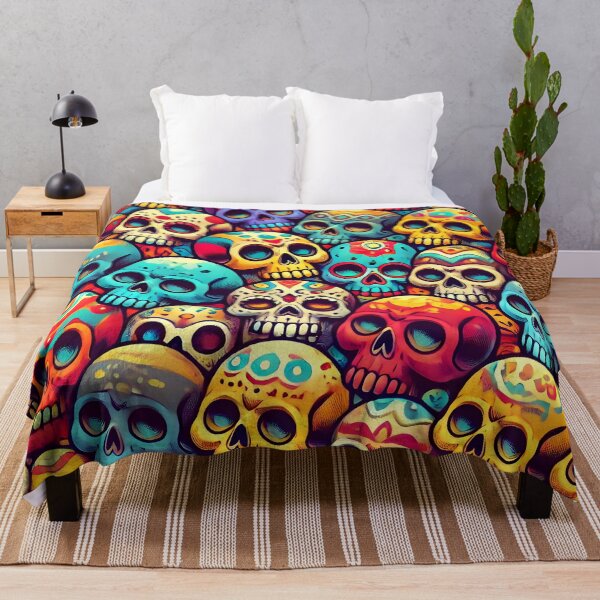 Item preview, Colorful Sugar Skull Pattern | Día de los Muertos Inspired Art | Vibrant Mexican Skull Aesthetic for Clothing & Decor designed and sold by DrawHandArt.