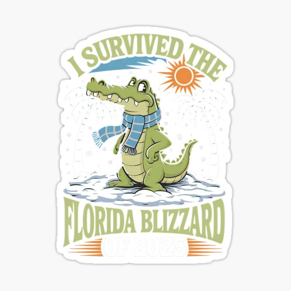 Item preview, I Survived The Florida Blizzard of 2025 - This funny gift is perfect for Floridians, snowbirds, vacationers, and anyone who loves tropical humor and unique designs. designed and sold by ZyziowskyArt.