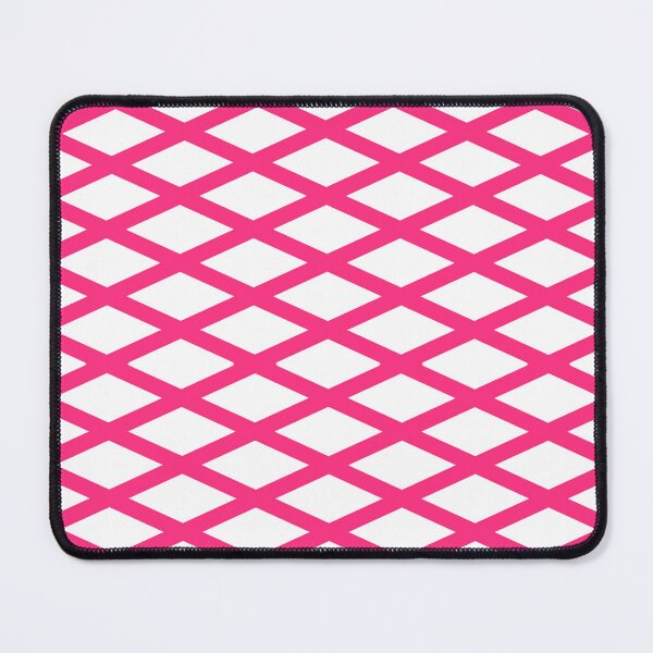Item preview, Modern Pink And White Geometric Diamond Checked Shaped Pattern designed and sold by SpinklyCreations.