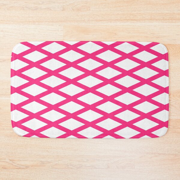 Item preview, Modern Pink And White Geometric Diamond Checked Shaped Pattern designed and sold by SpinklyCreations.