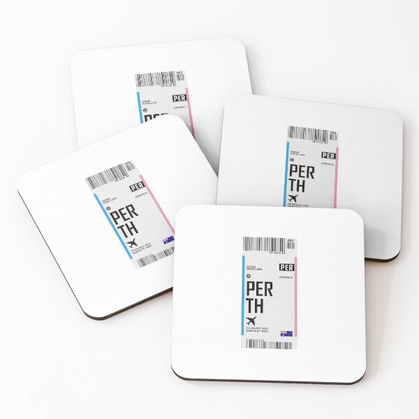Item preview, Perth Boarding Pass Australia Travel Sticker designed and sold by TulipaGraphics.
