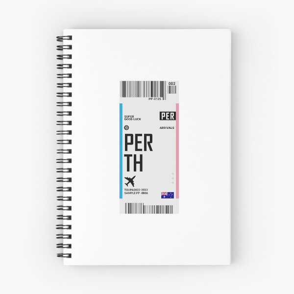 Item preview, Perth Boarding Pass Australia Travel Sticker designed and sold by TulipaGraphics.