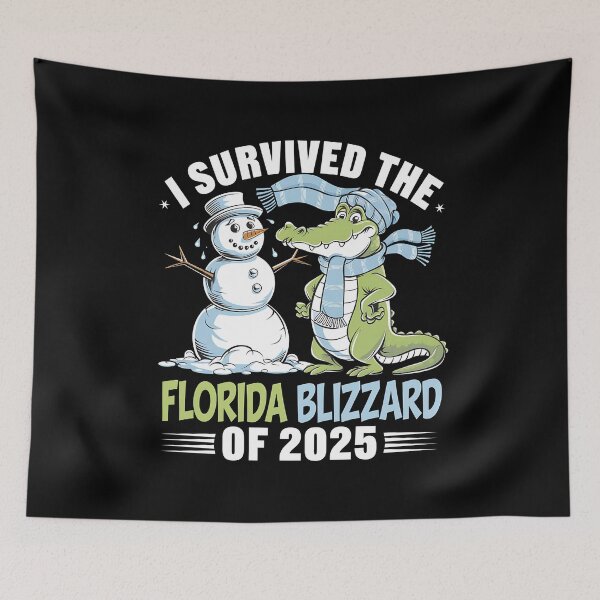 Item preview, I Survived The Florida Blizzard of 2025 - This funny gift is perfect for Floridians, snowbirds, vacationers, and anyone who loves tropical humor and unique designs. designed and sold by ZyziowskyArt.
