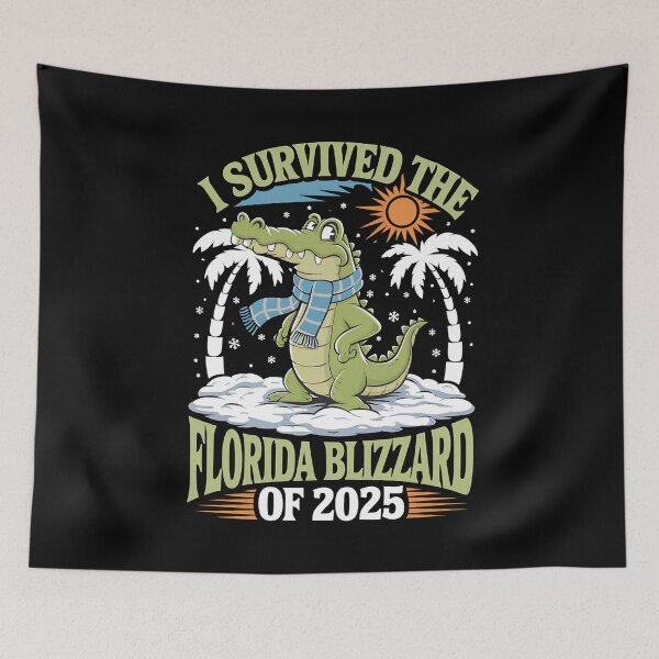 Item preview, I Survived The Florida Blizzard of 2025 - This funny gift is perfect for Floridians, snowbirds, vacationers, and anyone who loves tropical humor and unique designs. designed and sold by ZyziowskyArt.