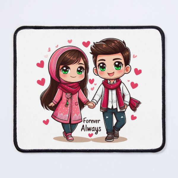 Item preview,  Forever Always – Cute Couple Illustration designed and sold by artistmagicshop.
