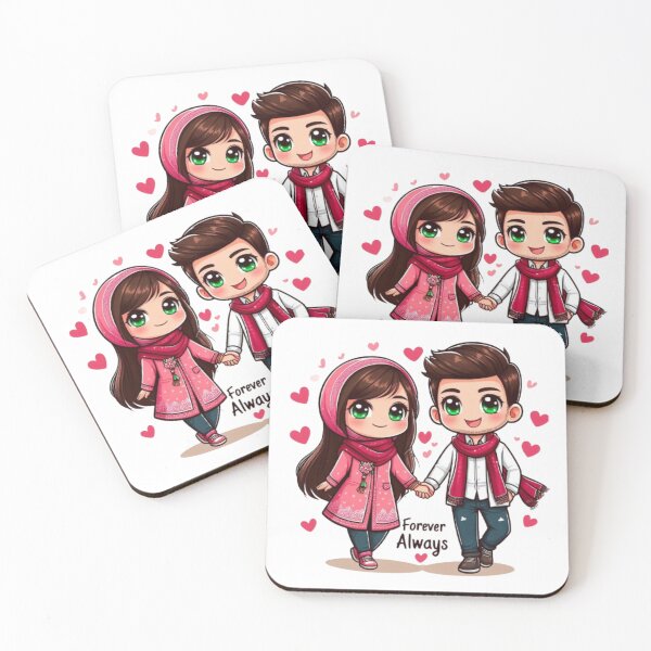 Item preview,  Forever Always – Cute Couple Illustration designed and sold by artistmagicshop.