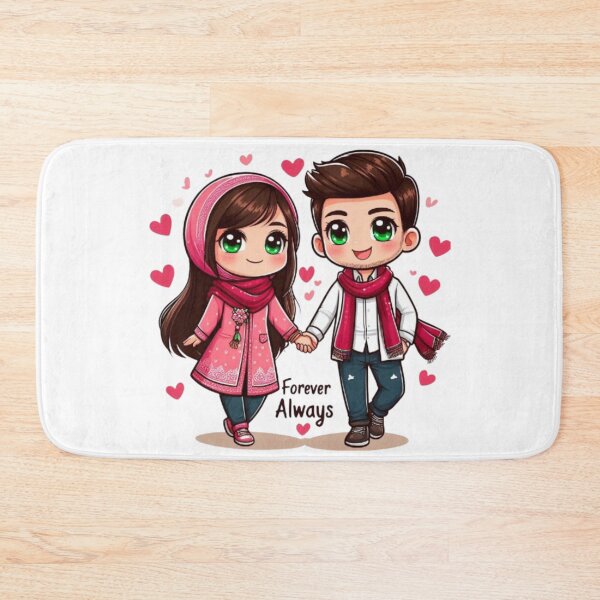 Item preview,  Forever Always – Cute Couple Illustration designed and sold by artistmagicshop.