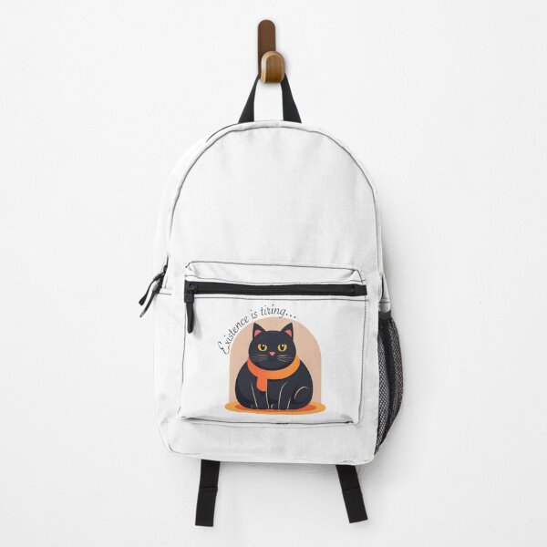 Item preview, Existence is tiring funny black cat design designed and sold by CrownedCanvas.