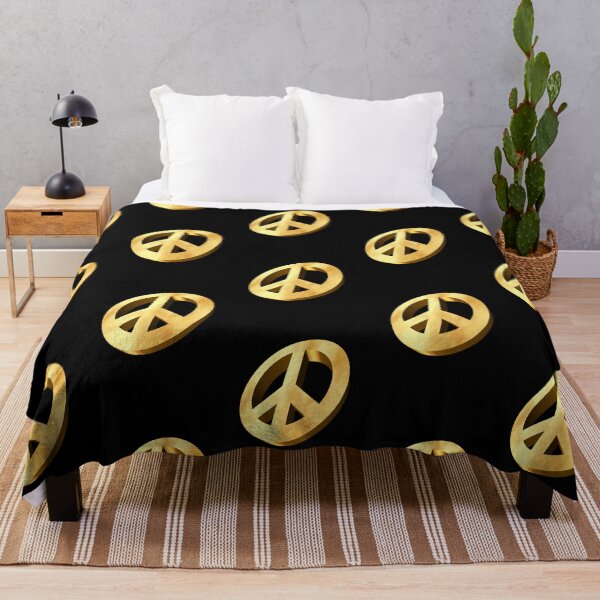 Item preview, Gold 3D Peace Symbol – Shiny Metallic Design designed and sold by CreaTwinkles.