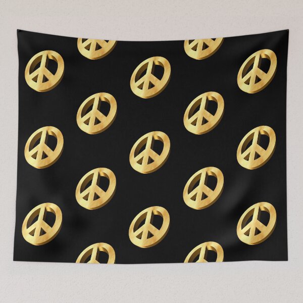 Item preview, Gold 3D Peace Symbol – Shiny Metallic Design designed and sold by CreaTwinkles.